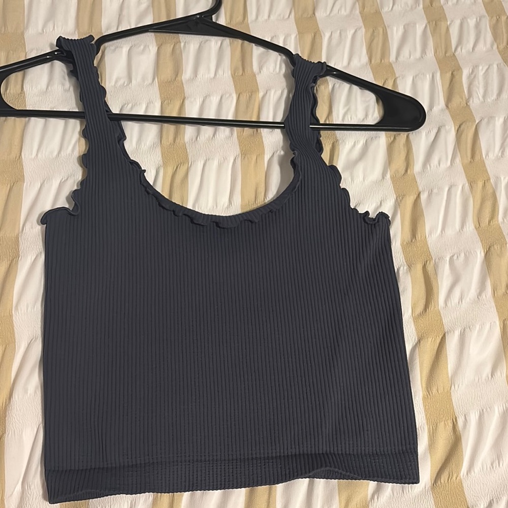 Women's Ribbed Tank Top - Dark Gray